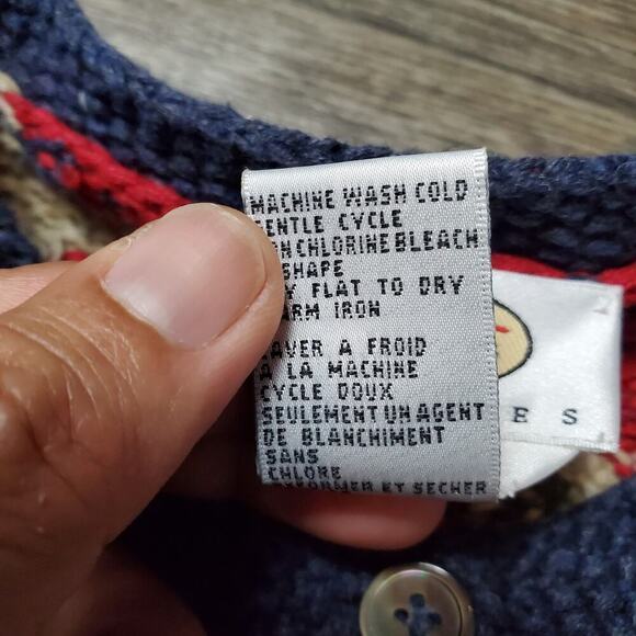 Talbots Petite Hand Knit Heart Grandma Cardigan Sweater Hearts Coat Size Small - Picture 4 of 8